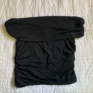 Cotton-Modal Ruched Off-The-Shoulder Top